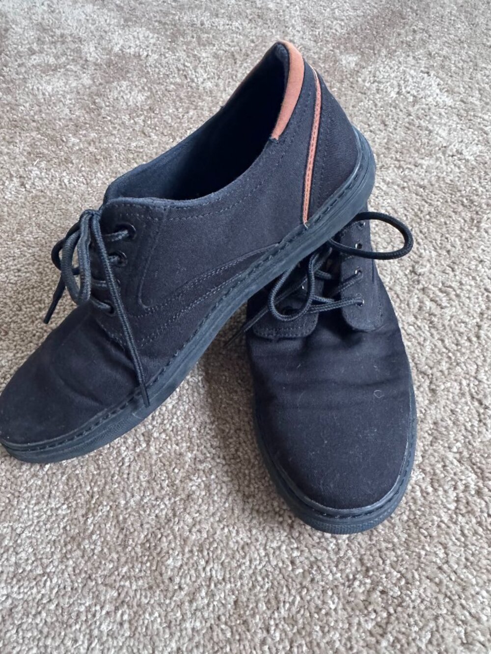 Shoe Dept Shaker Black Canvas Oxford Lace Up Casual Shoes Men's 8